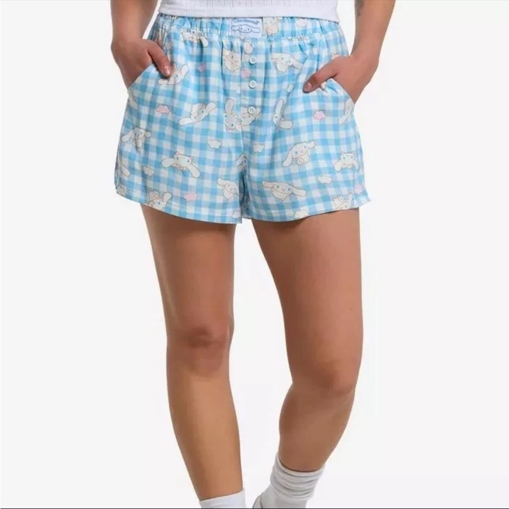 Hot Topic Sanrio Cinnamoroll Plaid Boxer Shorts Blue Size Small NWT